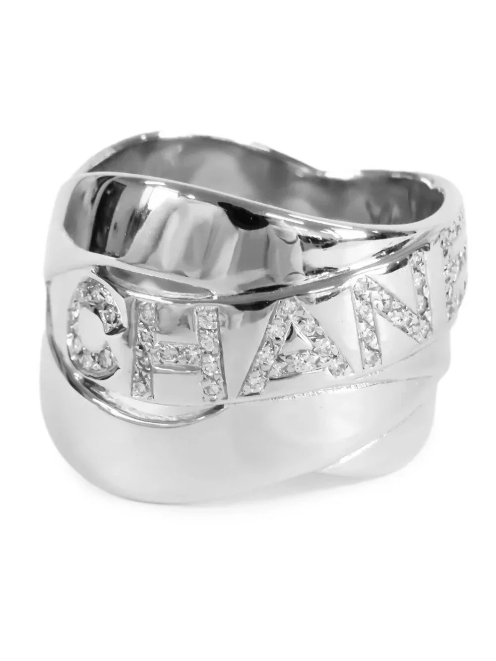 Chanel Boldic Ring White Gold 18K Diamond 51